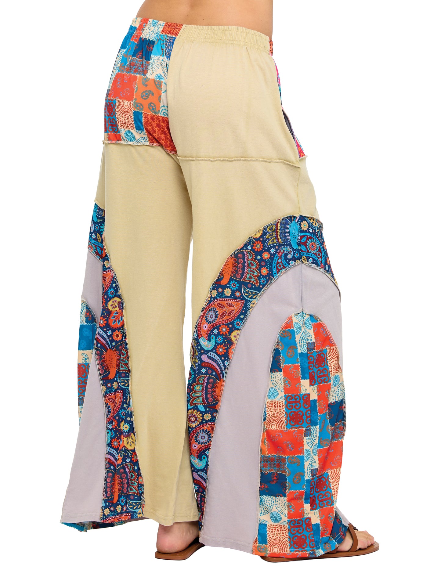 Hippie Print Patchwork Boho Pants