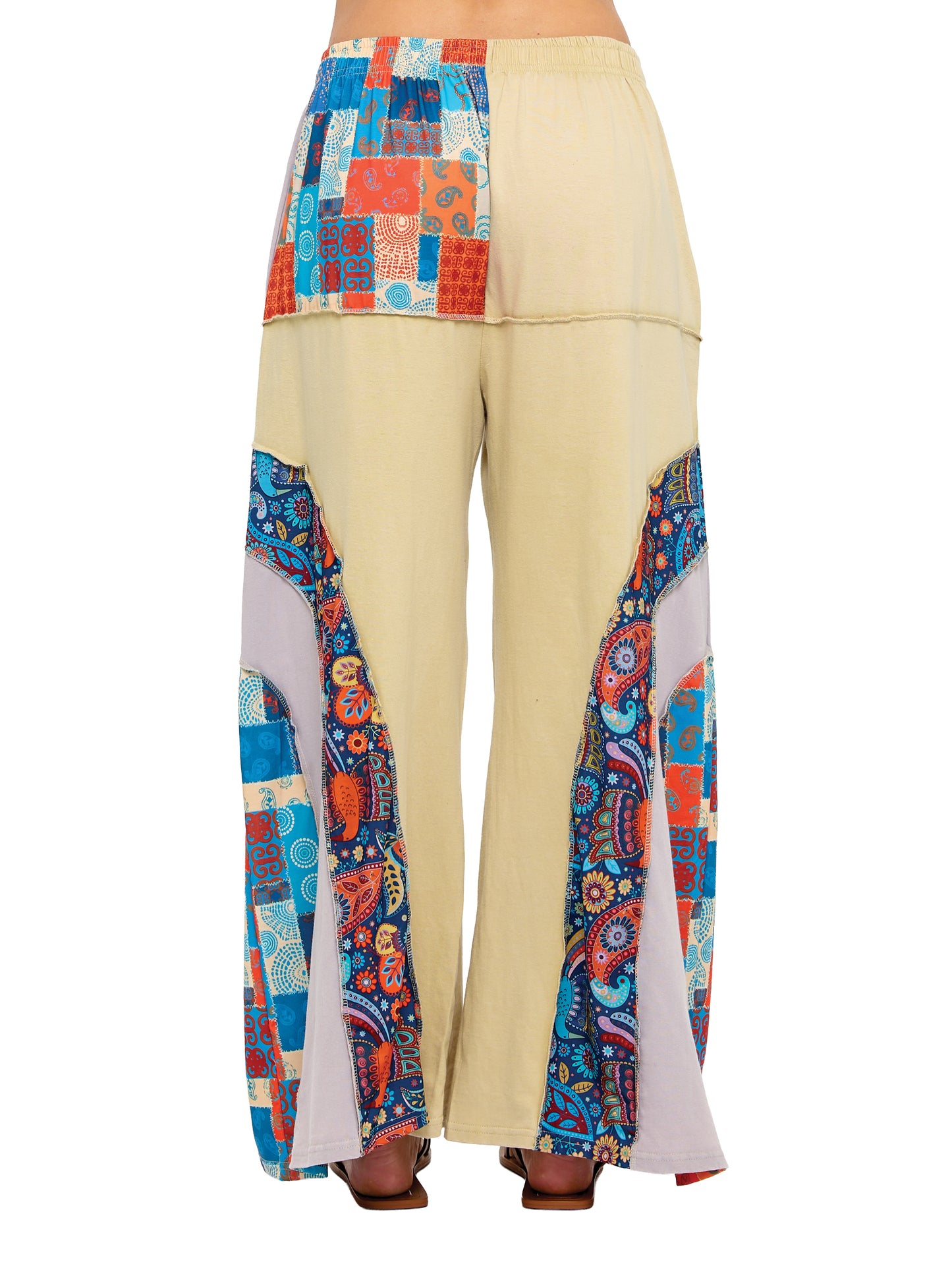 Hippie Print Patchwork Boho Pants