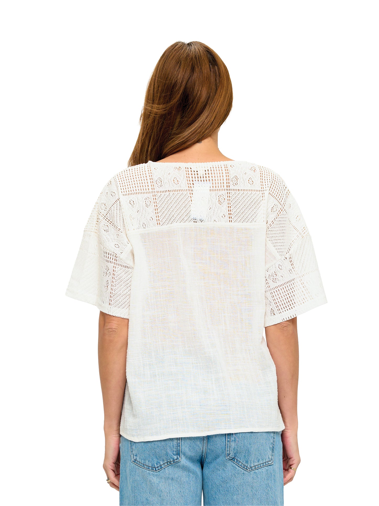 Loose Fit Boho Embroidered Lace Tunic