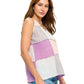 Boho Patchwork Colorblock Ruffle Details Top
