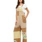 Peace Sign Patchwork Overall Razor Cut