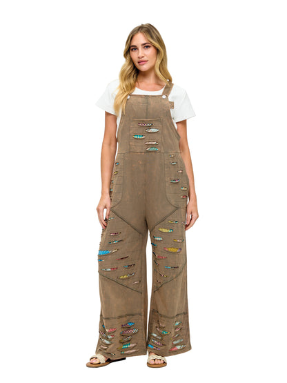 Boho Patchwork Overall Razor Cut