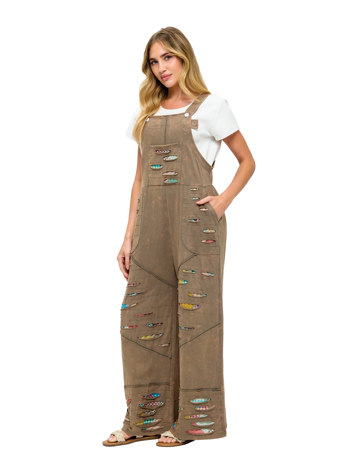 Boho Patchwork Overall Razor Cut