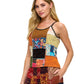 Tank Top Floral Patchwork Vintage Washed