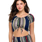 Bohemian Adjustable Striped Crop Top