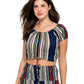 Bohemian Adjustable Striped Crop Top