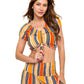 Bohemian Adjustable Striped Crop Top