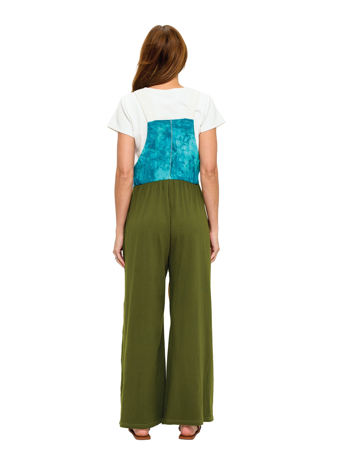 Hippie Wide Leg Tie Dye Patch Overall