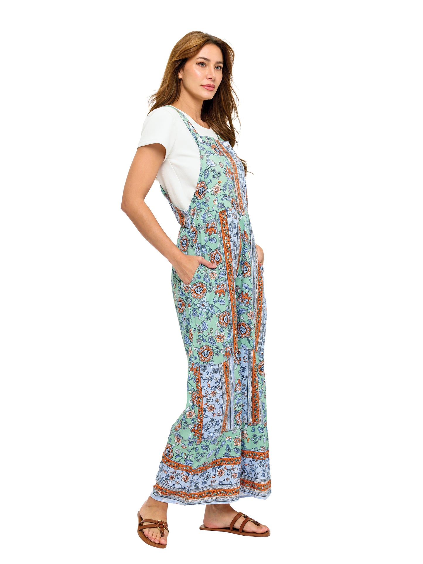 Boho Floral Blossom Patchwork Overall