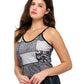 Boho Stretchy Printed Lace Crop Top