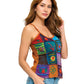 Tank Top Floral Patchwork Razor-Cut Embroidered