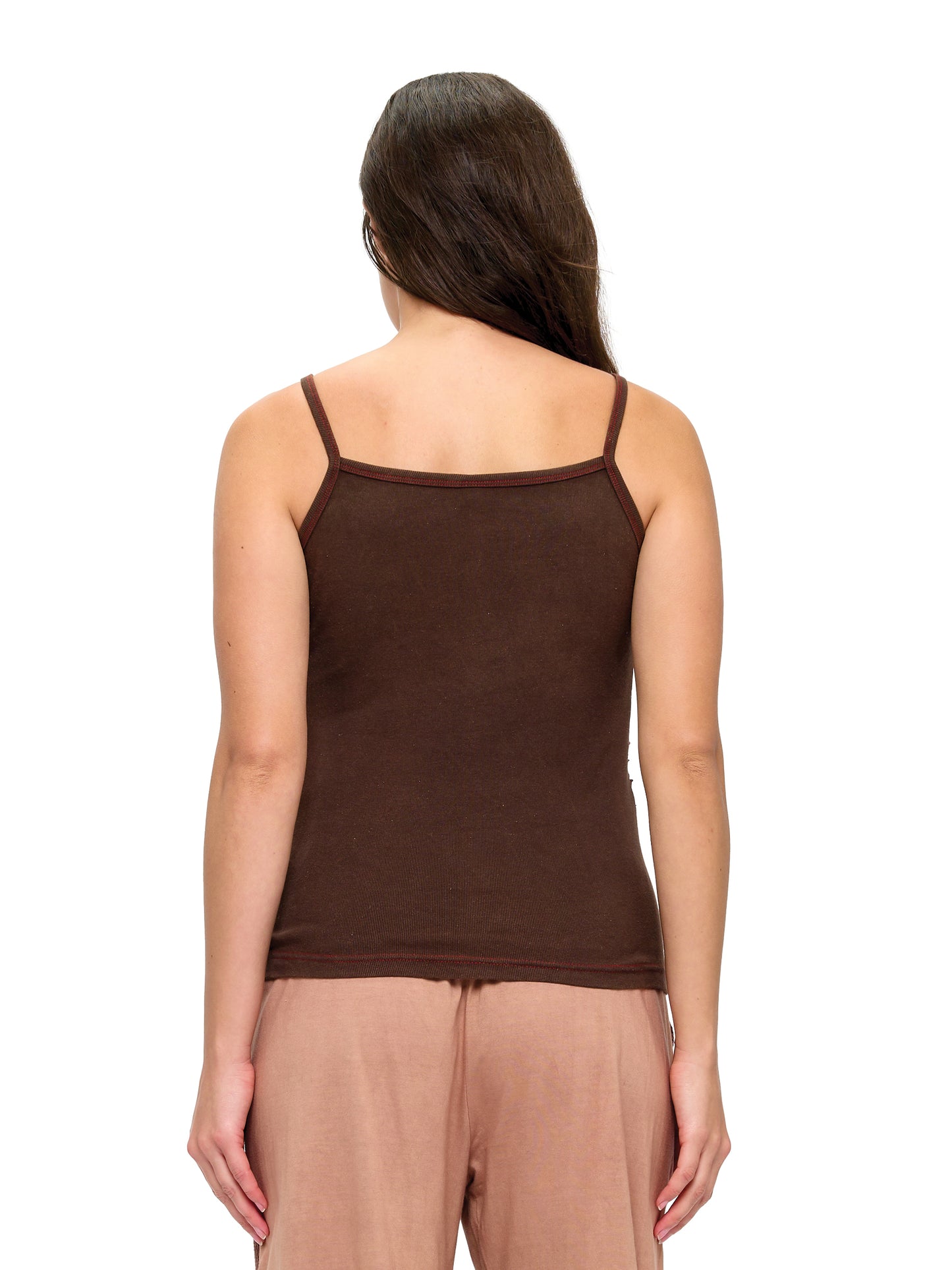 Tank Top Floral Patchwork Razor-Cut Embroidered