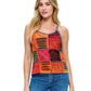 Boho Razor Cut Patch Embroidered Tank Top
