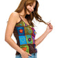 Boho Razor Cut Hand Embroidered Patch Tank Top