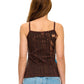 Boho Razor Cut Hand Embroidered Patch Tank Top