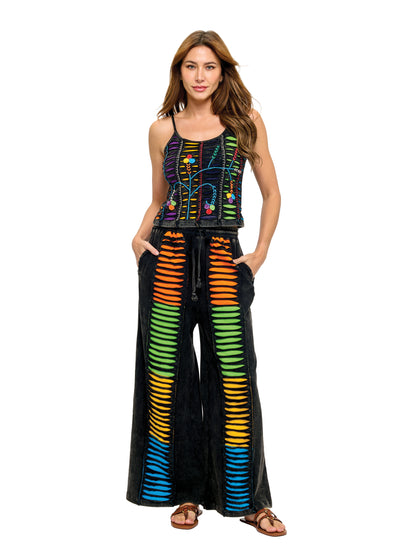 Boho Razor Cut Wide Leg Pants
