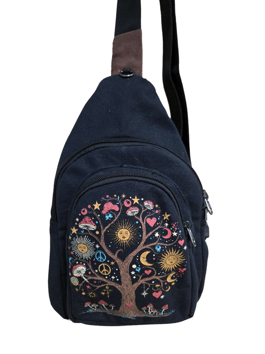 Tree of Life Celestial Print Sling Bag