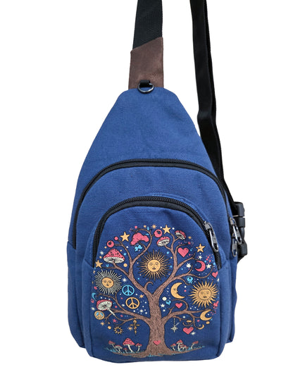 Tree of Life Celestial Print Sling Bag