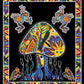 Magic Mushroom Frogs Tapestry