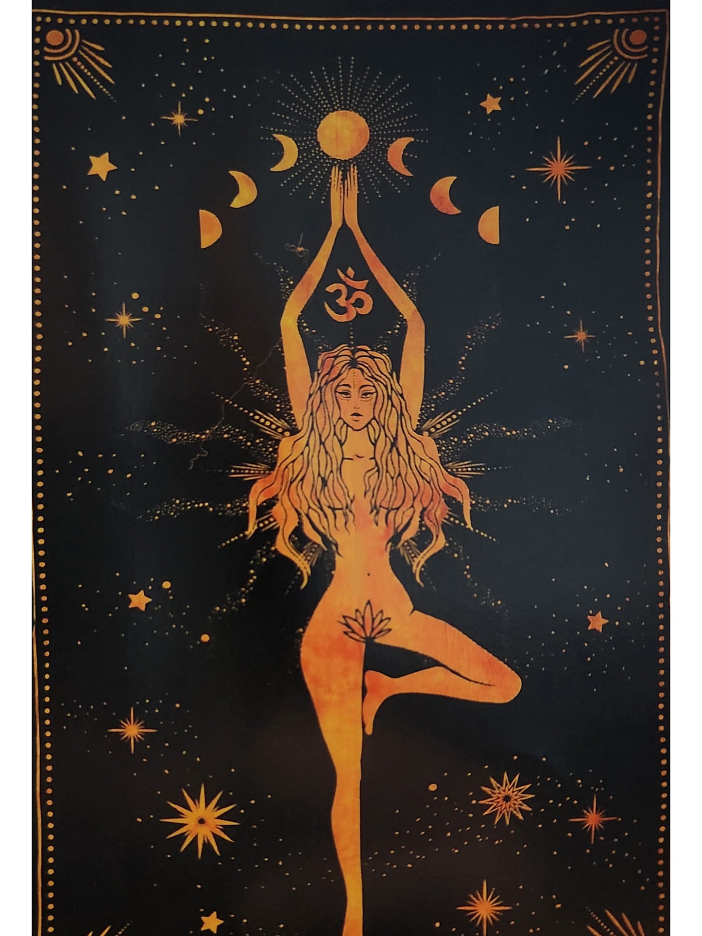 Goddess Moon Phases Om Tapestry