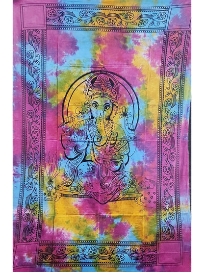 Blessing Ganesh Tie Dye Tapestry