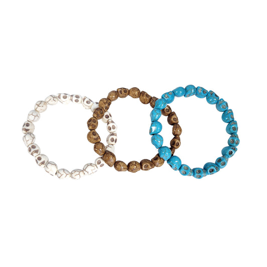 Bone Skull Bracelet Medium Size Beads