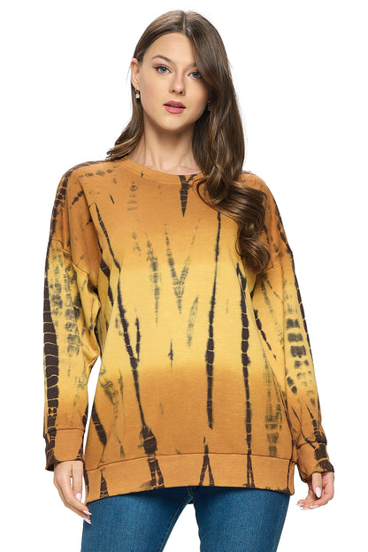 Pullover Top Boho Tie Dye Ombre Loose Fit