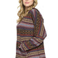 Hoodie Tribal Print Loose Fit