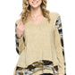 Top Patchwork Contrast Camouflage