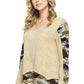 Top Patchwork Contrast Camouflage