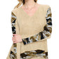 Top Patchwork Contrast Camouflage