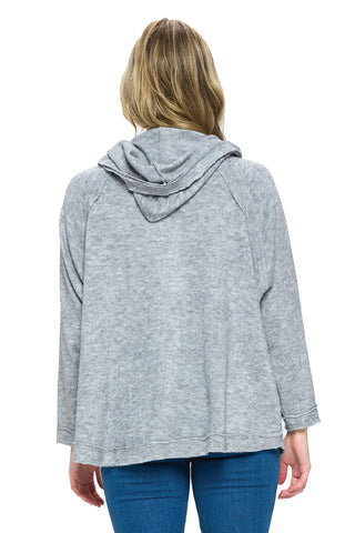 Natural Hooded Raw Edge Stich