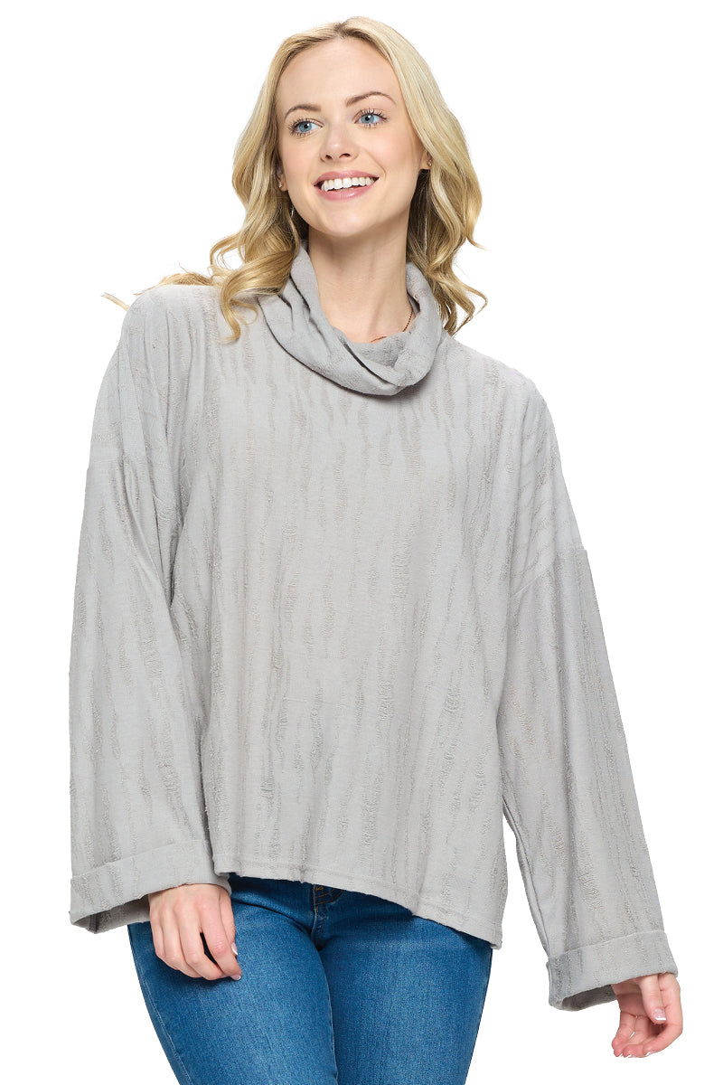 Top Cowl Neck Ripped