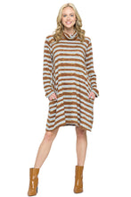 Dress Striped Cowl Neck