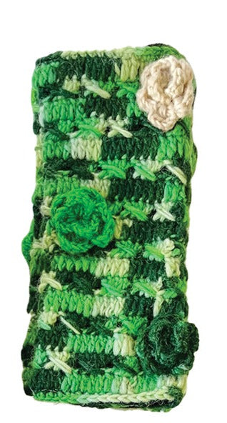 Handwarmers Floral Crochet Details