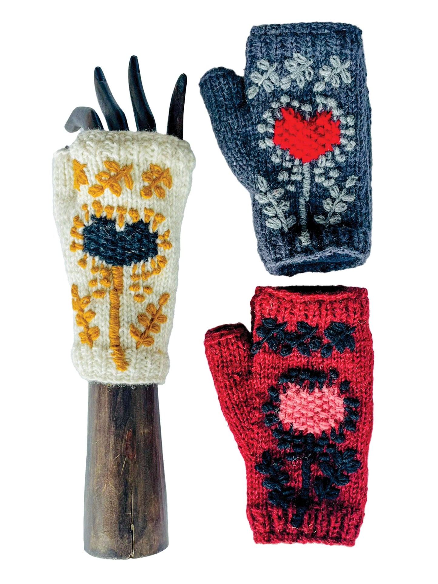 Fingerless Gloves Crochet Heart