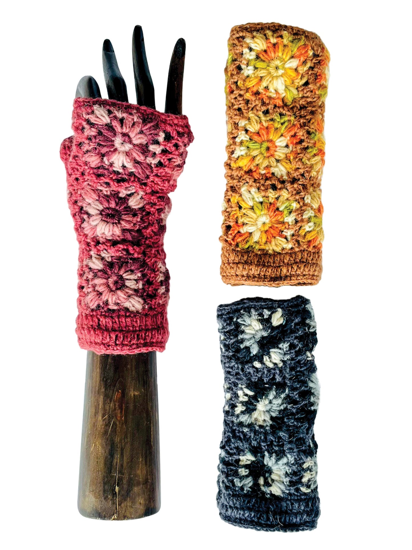 Fingerless Gloves Crochet Floral