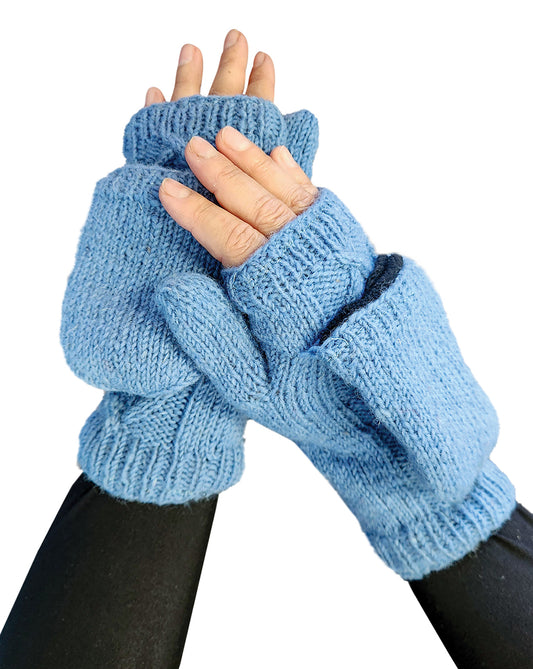 Handmade Mittens Cable Knit Flip Cover