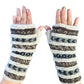 Handmade Fingerless Knit Gloves Striped