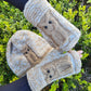 Handmade Fingerless Knit Gloves Owl