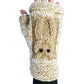Handmade Fingerless Knit Gloves Owl
