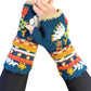 Handmade Knit Fingerless Floral Gloves
