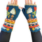 Handmade Knit Fingerless Floral Gloves