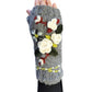 Handmade Knit Fingerless Floral Gloves