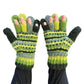 Handmade Knit Gloves Colorblock Striped