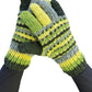 Handmade Knit Gloves Colorblock Striped