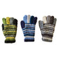 Handmade Knit Gloves Colorblock Striped