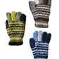 Handmade Knit Gloves Colorblock Striped