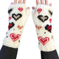 Handmade Knit Fingerless Gloves Hearts