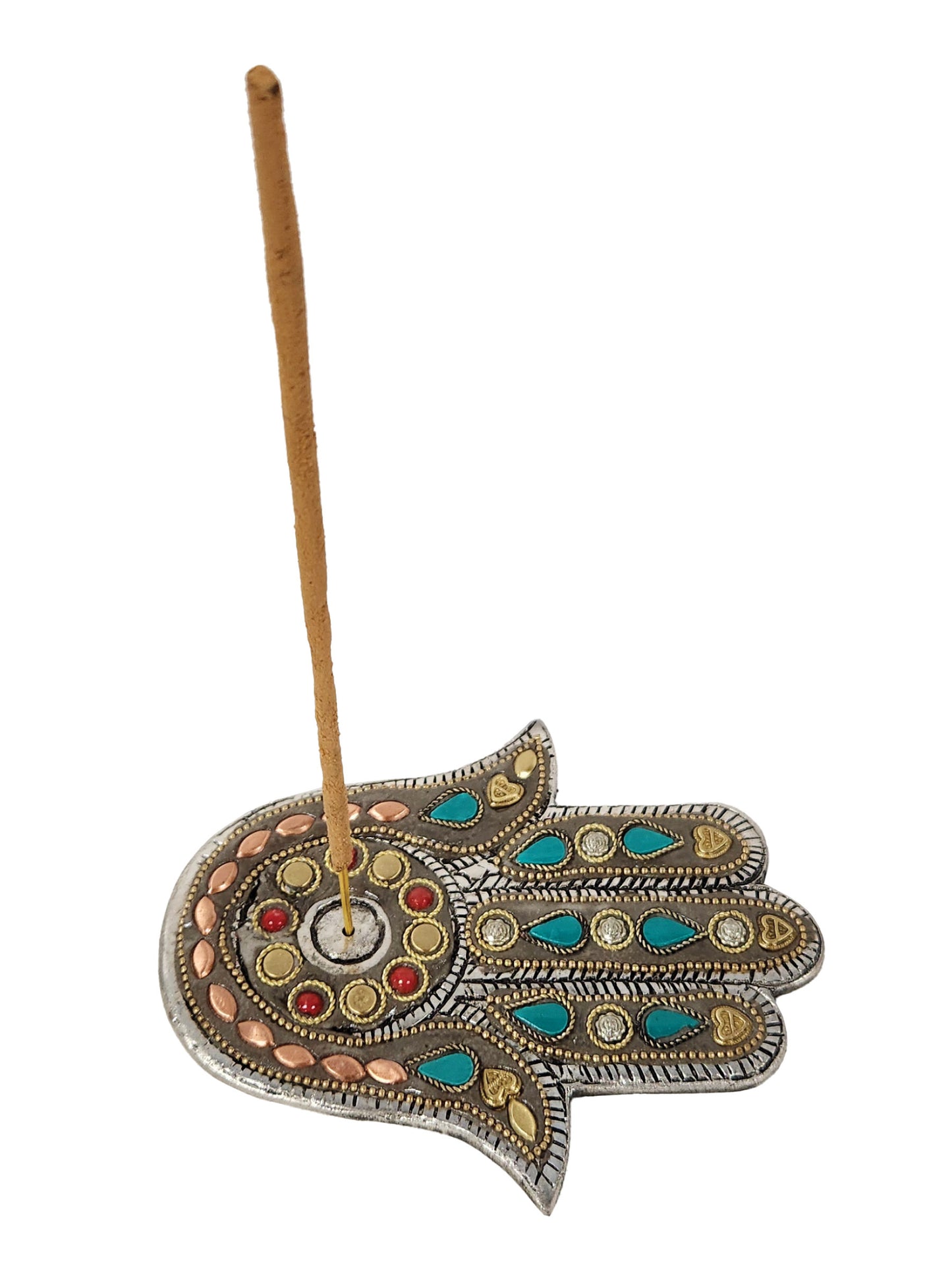 Hamsa Mosaic Multicolor Incense Holder